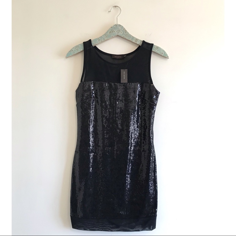 NWT The Limited Sequin Black Mini Dress